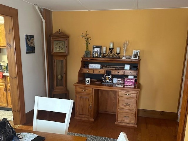 home office with light wood-type flooring