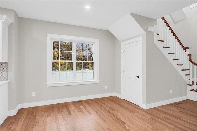 interior space featuring light wood-type flooring