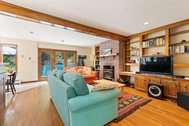 90 Southern Ave Unit 90, Essex, MA 01929 - living room featuring plenty of natural light, light wood finished floors, recessed lighting, and baseboards