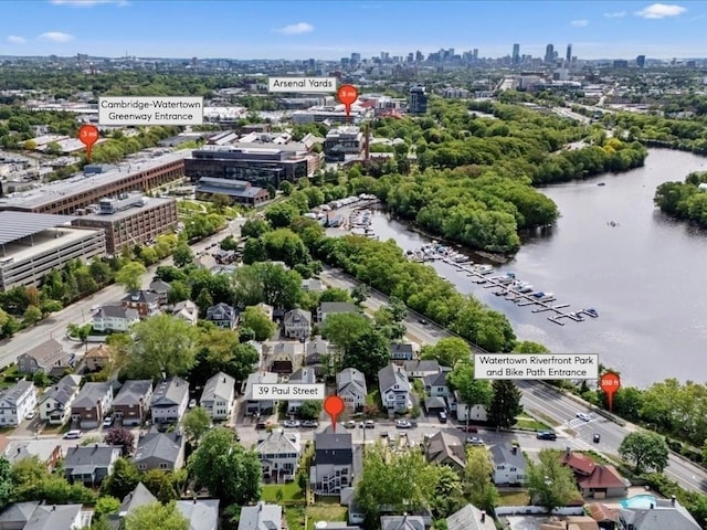 39 Paul St, Watertown, MA 02472 - bird's eye view of skyline and a large body of water