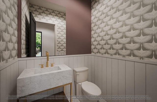 LOT3 Ridge Rd, Northborough, MA 01532 - bathroom featuring toilet, wainscoting, and vanity