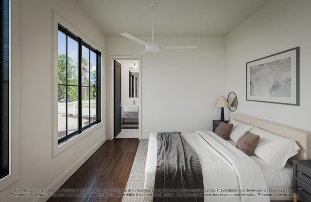LOT3 Ridge Rd, Northborough, MA 01532 - bedroom featuring dark wood-style flooring, baseboards, and ensuite bath