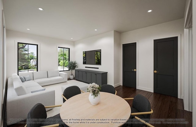 LOT3 Ridge Rd, Northborough, MA 01532 - living area with dark wood-style floors, recessed lighting, and baseboards