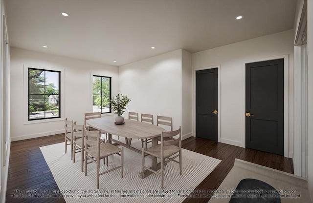 LOT3 Ridge Rd, Northborough, MA 01532 - dining area with dark wood-style flooring, baseboards, and recessed lighting