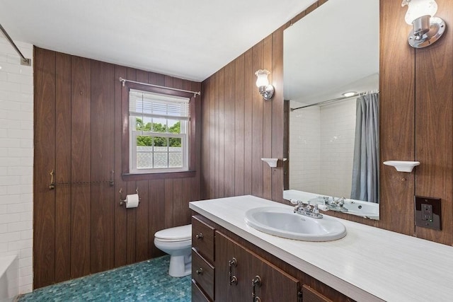 32 Cambo St, Brockton, MA 02301 - full bathroom featuring vanity and wooden walls