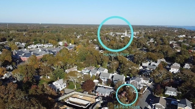 14 Park Pl, Harwich, MA 02646 - bird's eye view with a residential view and a wooded view