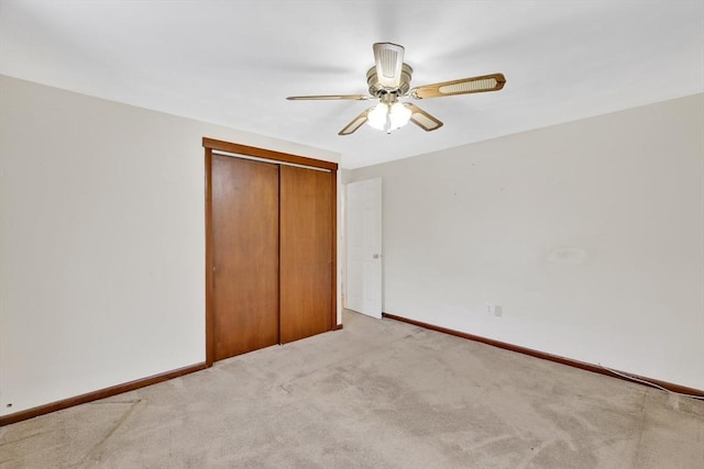 49 Bamforth Rd, Springfield, MA 01128 - unfurnished bedroom featuring light carpet, a closet, and ceiling fan