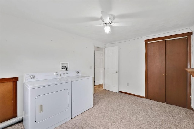 49 Bamforth Rd, Springfield, MA 01128 - washroom with independent washer and dryer, light carpet, and a ceiling fan