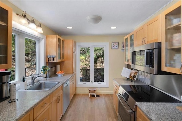 kitchen featuring a sink, plenty of natural light, and stainless steel appliances