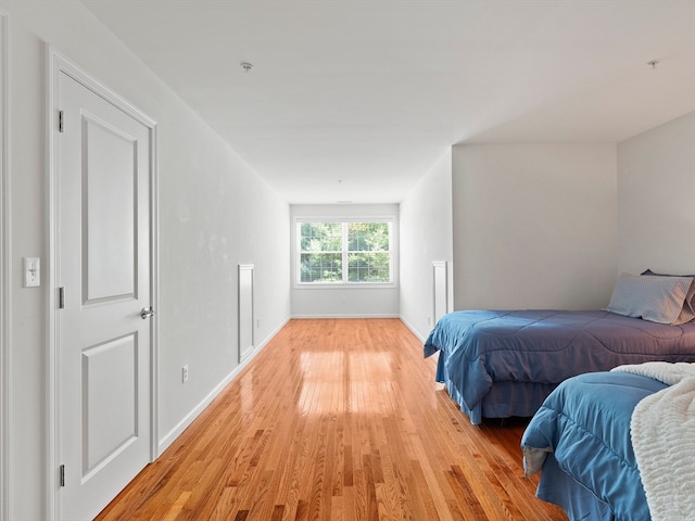 unfurnished bedroom with light hardwood / wood-style floors