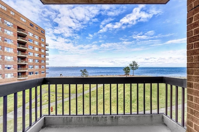 balcony with a water view