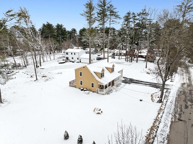 view of snowy aerial view