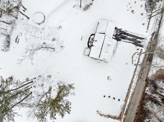 view of snowy aerial view