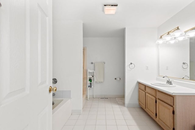 29 Crystal Brook Way Unit C, Marlborough, MA 01752 - bathroom featuring vanity, a bath, tile patterned floors, and a shower