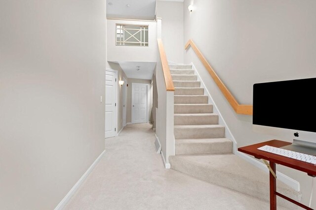 29 Crystal Brook Way Unit C, Marlborough, MA 01752 - staircase with carpet floors and a towering ceiling