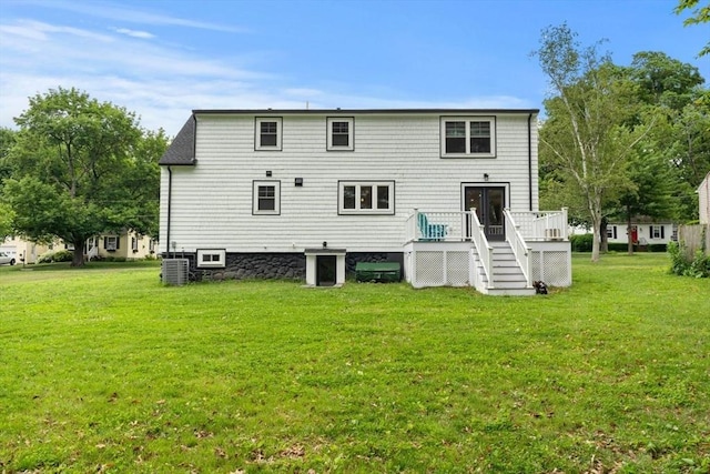 21 Pembrook Rd, North Andover, MA 01845 - rear view of property featuring a wooden deck and a yard
