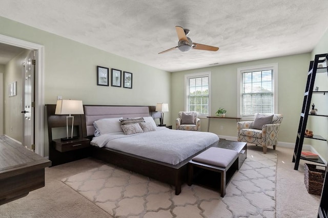 10 Primrose Ln, Westborough, MA 01581 - bedroom featuring carpet, baseboards, ceiling fan, and a textured ceiling