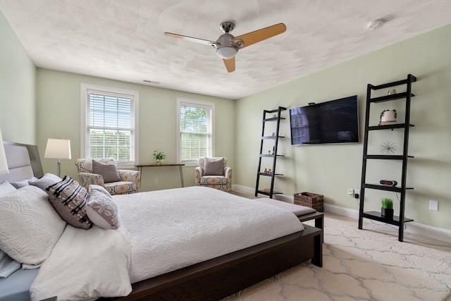 10 Primrose Ln, Westborough, MA 01581 - carpeted bedroom featuring baseboards, ceiling fan, and a textured ceiling