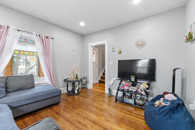 living room featuring hardwood / wood-style floors