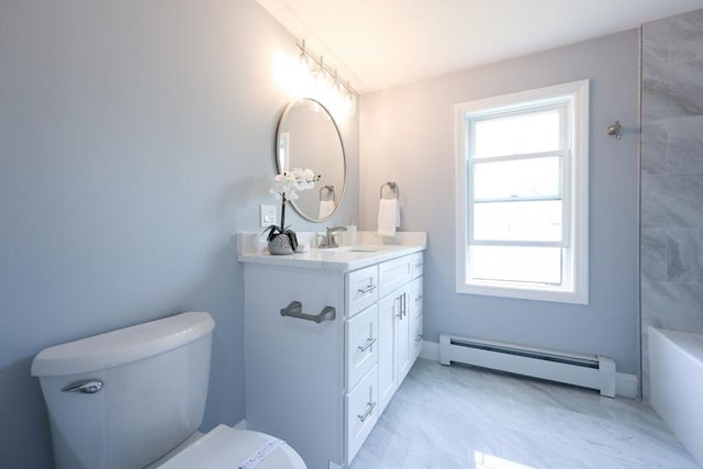 18 Beaumont Rd, Worcester, MA 01604 - full bath with baseboard heating, toilet, and vanity