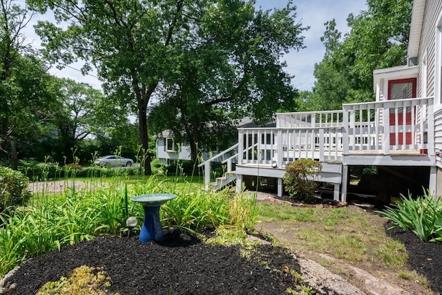 147 Fairmount Ave, Lynn, MA 01905 - view of yard featuring a deck and stairway