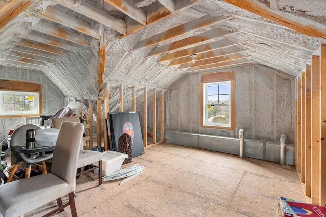 attic with plenty of natural light