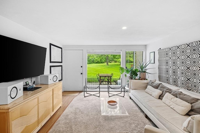 301 Neponset St Unit 12A, Norwood, MA 02062 - living area featuring light wood finished floors and recessed lighting