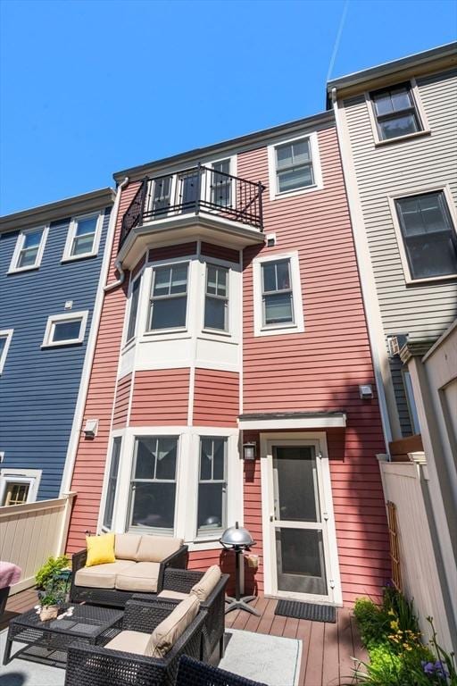 31 Mead St, Boston, MA 02129 - rear view of property with an outdoor living space and a balcony