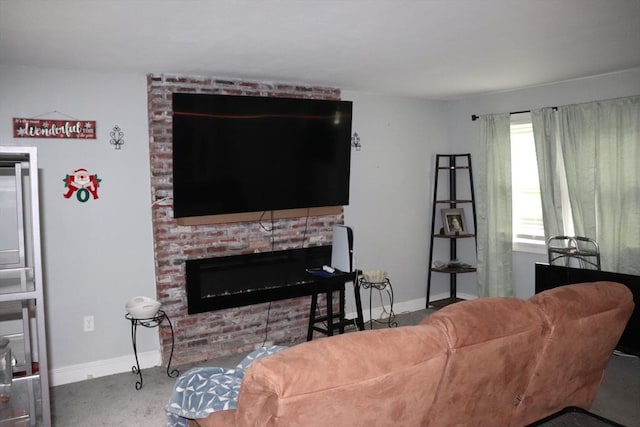 3 Moraine St, Andover, MA 01810 - living room with a brick fireplace and carpet floors