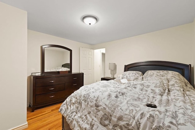 bedroom featuring light hardwood / wood-style flooring