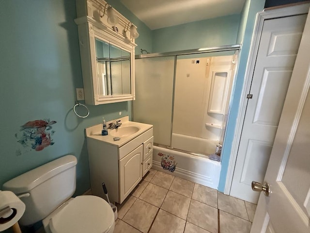 64 Suffolk St, Worcester, MA 01604 - bathroom featuring vanity, tile patterned floors, and combined bath / shower with glass door