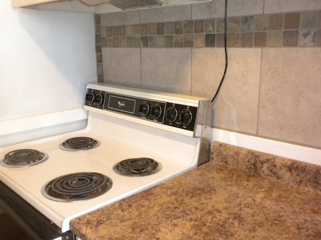 interior details with electric stove