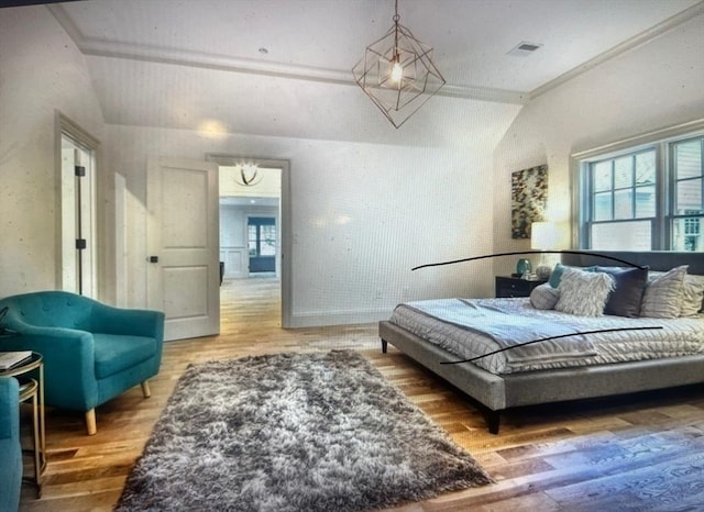 45 Widow Rites Ln, Sudbury, MA 01776 - bedroom featuring lofted ceiling, wood finished floors, and multiple windows