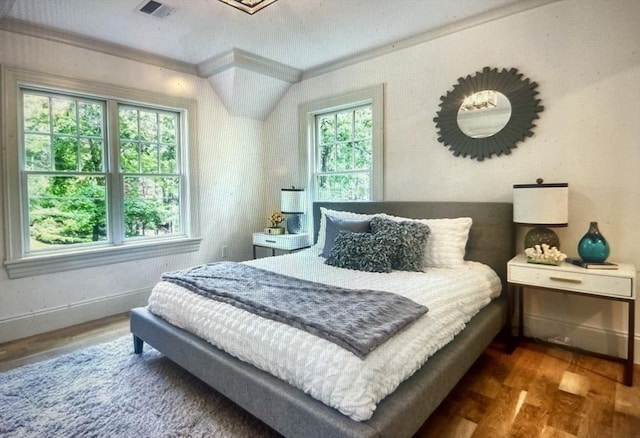 45 Widow Rites Ln, Sudbury, MA 01776 - bedroom featuring wood finished floors, crown molding, and baseboards
