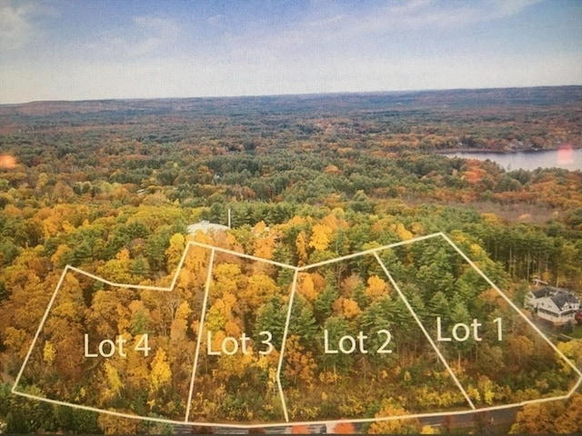 45 Widow Rites Ln, Sudbury, MA 01776 - view of property location with a forest, property parcel outlined, and a large body of water