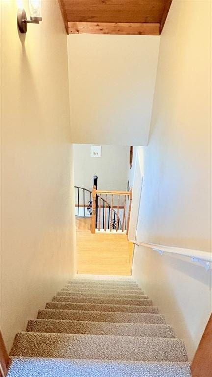 67 Amherst Rd Unit 67, South Hadley, MA 01075 - staircase with wood ceiling