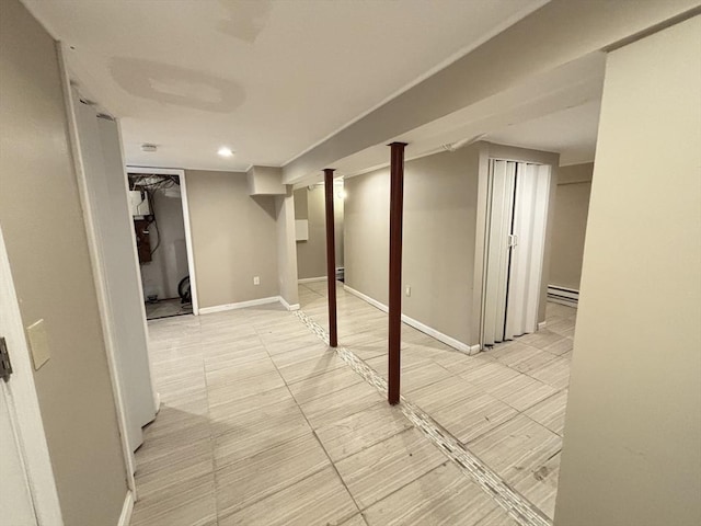 194 Paine St, Bellingham, MA 02019 - finished below grade area featuring recessed lighting, baseboards, and baseboard heating