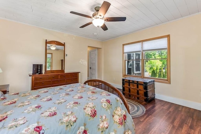 265 Stone St, Walpole, MA 02081 - bedroom with wood finished floors, ornamental molding, baseboards, and a ceiling fan
