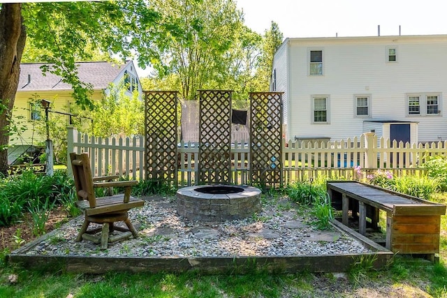 265 Stone St, Walpole, MA 02081 - view of yard with a fire pit