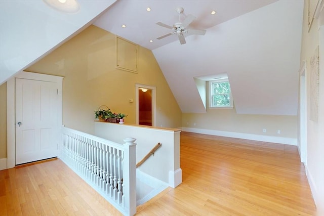 12 Bigelow Cir Unit 3, Boston, MA 02135 - additional living space with wood finished floors, lofted ceiling, ceiling fan, and recessed lighting