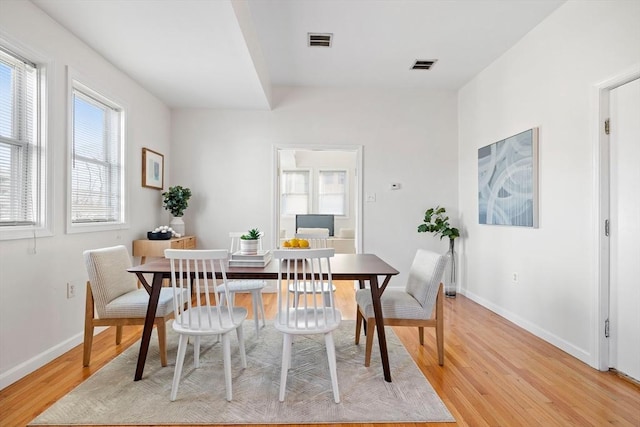 dining room featuring light wood-type flooring