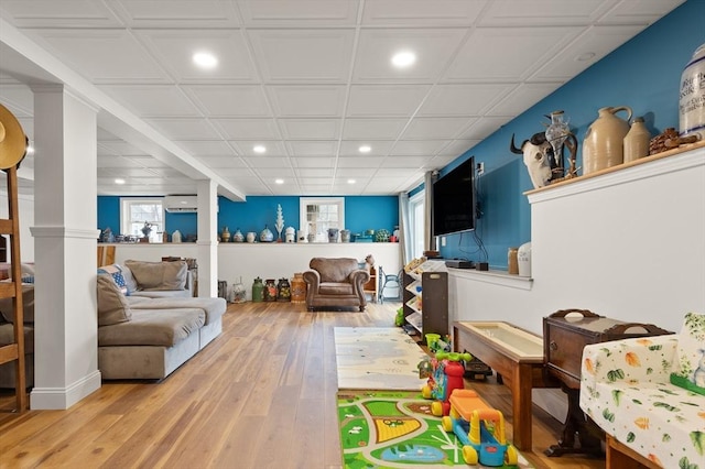 4 Curley Cir, Ayer, MA 01432 - rec room featuring recessed lighting and hardwood / wood-style flooring