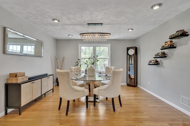 7 Sequoia Dr, Wilmington, MA 01887 - dining room featuring baseboards, light wood finished floors, a chandelier, and recessed lighting