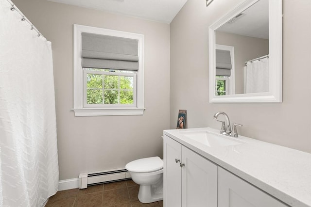 3 42nd St, Berkley, MA 02779 - bathroom with baseboard heating, vanity, and tile patterned flooring