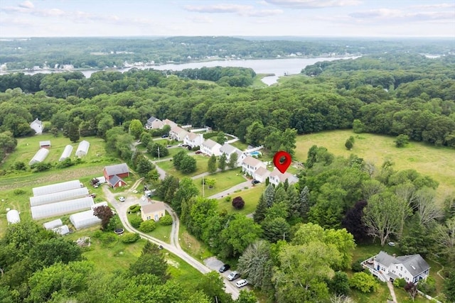 3 42nd St, Berkley, MA 02779 - aerial overview of property's location featuring a large body of water and a forest