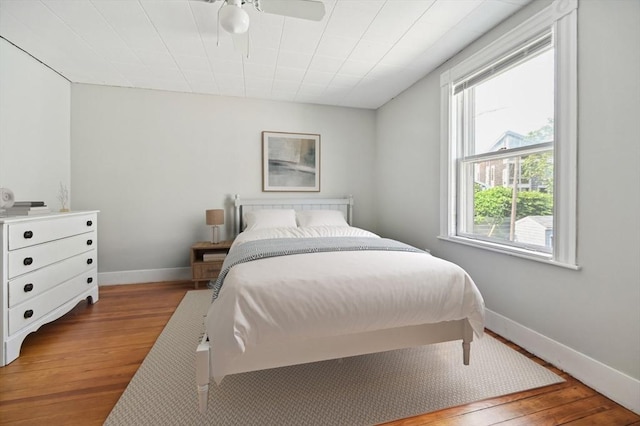 993 Shirley St, Winthrop, MA 02152 - bedroom with hardwood / wood-style floors, baseboards, and a ceiling fan