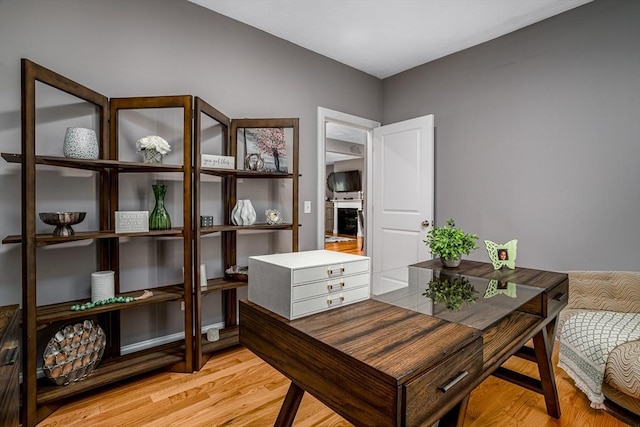 office area featuring light wood-type flooring