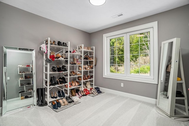 interior space with carpet floors and baseboards