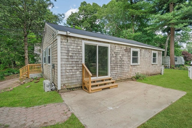 13 Hickory Rd, Halifax, MA 02338 - rear view of property featuring a patio area, a yard, and entry steps