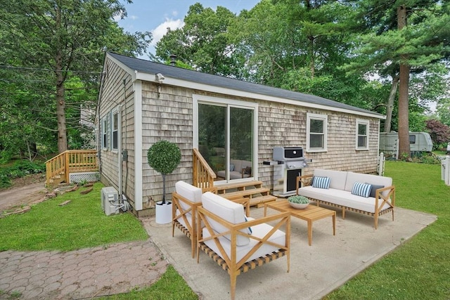 13 Hickory Rd, Halifax, MA 02338 - view of patio with an outdoor living space and grilling area